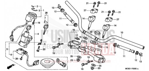 HANDLE PIPE/TOP BRIDGE XL650VY de 2000